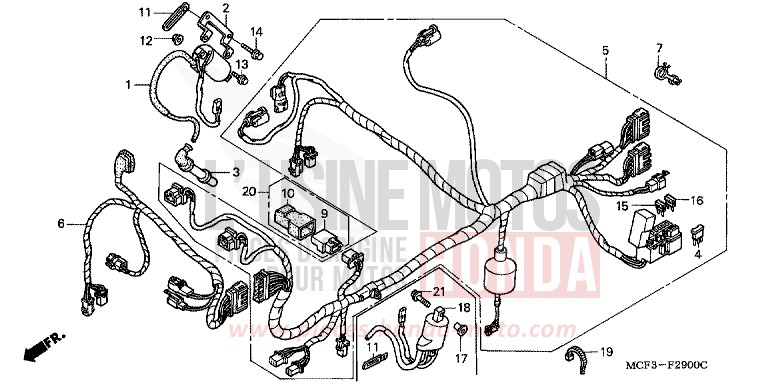 FAISCEAU DES FILS (AVANT) von VTR1000 SP-1 WINNING RED (R258) von 2000